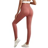 yogahose Damen Damen Yoga Leggings Lange Blickdicht High Waist Sport Leggings Einfarbig Fitnesshose Figurformende Sporthose Push Up Booty Yogahose mit Hohe Taille Bauchkontrolle