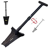 Xforst X-SZ2 Schaufel Spaten aus Karbonstahl– 72 cm, 1,66 kg, Trapezklinge mit scharfer Kante, ideal für Gartenarbeit, Wurzelentfernung, Metalldetektor, verstärkte Trittkante