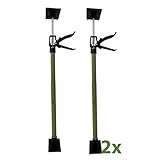 2x Zargenspanner 57-117 cm Druckplatte neigbar Klicksystem Teleskopstütze Einhandstütze Montagestütze Grün