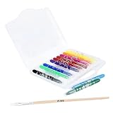 SKISUNO 12 Stück Teiliges Wachsmalkreide Wasserlöslich Bunte Ölkreiden Ergonomisch Drehbar Leicht Mischbar zum Malen und Zeichnen für Schüler und Kreative