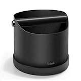 NOTSEK Abklopfbehälter für Siebträger, 1.2L Edelstahl Kaffee Knock Box, Kaffeesatz Abschlagbehälter, Abschlagbox für Siebträgermaschine Zubehör (Schwarz)