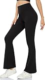 ACTINPUT Yogahose Damen Schlaghose Blickdicht Flared Leggings Bootleg Sporthose Bootcut Jogginghose Fitnesshose Jazzpants（Schwarz，S）