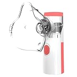 Inhalationsgerät Maschine für Erwachsene, Wiederaufladbare Tragbare Inhaliergeräte für Erwachsene und Kinder, Leise Inhalator für Kinder (Rot)