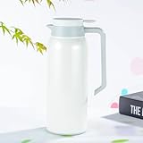 GFJEDTKY Thermoskanne 1,5 L, Doppelwandige Vakuum Isolierkanne Kaffeekanne Thermo, Dicht Teekanne Thermo, Tee Thermoskanne Hält 24 Kalt & 16 Heiß, Isolierkanne Ideal Für Kaffee,Weiß