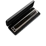 Mundharmonika Anfänger Mundharmonika 24 Löcher Polyphon C-Tonart Anfänger Erwachsene Einstiegsniveau Akzent Professionelles Leistungsniveau(Polyphonic C black)
