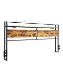 VEVOR Kopfteil für Kingsize-Bett (höhenverstellbar) mit Ablagefläche, freistehendes Bettkopfteil mit Steckdosen & USB-Anschluss für Verschiedene Bettrahmen, Schwarz und Braun