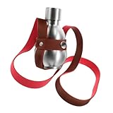 Yardwe Kürbisflasche für Outdoor Tragbare Weinflasche mit Lederband Kompakte und Langlebige Trinkflasche für Camping und Gesellschaft Korrosionsbeständigem