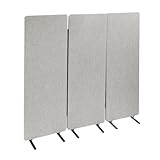 3 Teiliger Raumteiler 183 * 168cm Mobile Akustik Trennwand Klappbares Bürobeteilung Raumtrenner Teilbildschirm, für Familienleben, Arbeitsplatz und öffentliche Bereiche, Hellgrau