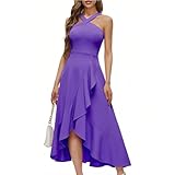 BETYFUL Abendkleider elegant für Hochzeit festliches Maxi Kleid Damen Neckholder Cocktailkleid Lang Partykleid (DE/NL/SE/PL, Alphanumerisch, L, Regular, Regular, Lila)