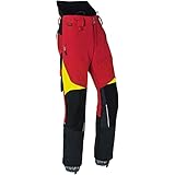 KÜBLER Schnittschutzhose Pro | KWF-Profi | Schnittschutz Klasse 2 | Cordura® verstärkt | wasserabweisend | schmutzabweisend | atmungsaktiv | Farbe:rot/warngelb | Größe: 3XL-89