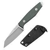 Generisch Messer mit feststehender Klinge, geeignet für Outdoor-Survival-Dschungel-Obstmesser und Angeln, 14c28n-Klinge, Scheide, Full-Tang-Messer (Flachkopf)