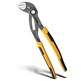 TOOLMAYS Wasserpumpenzange mit Druckknopfeinstellung, Rohrzange 250mm mit 26 Zähnen für Griffigkeit auf verschiedenen Objekten, Pumpenzange aus Cr-V, max. Maulweit 65mm