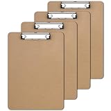 ZCZN Klemmbrett A4, 4 Stück stapelbare Schreibbrett mit Metallklammer, Zwischenablage für Studenten, Büro