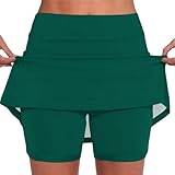 Elastischer Yogarock für Damen als sportliche Freizeithose mit hoher Taille engem Druck ideal für Jogging Alltag 2024 (Dark Green, XXL)
