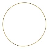 Rayher 2505406 Metallring, gold beschichtet, 30 cm ø, Stärke ca. 3,5 mm, Drahtringe zum Basteln, für Wickeltechnik, Traumfänger, Floristik, Hochzeitskranz, Hoops