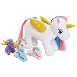 OUOZZZ 5 Stück Einhorn Kuscheltier Set, Weich Einhorn Plüschtier mit 4 Baby Einhorn Stofftiers im Bauch - Baby Geburtstagsgeschenk für Mädchen Jungen Kinder