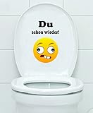 WC Aufkleber - Du schon wieder! Smiley Smilie Toilette Toilettendeckel Bad Gäste-WC A169