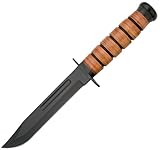 Bushcraft Messer Schwarz/Braun Lederscheide Gürtel Messer Survival Messer scharfes Jagdmesser Überlebensmesser Outdoor Messer mit Scheide für Wandern Camping Garten