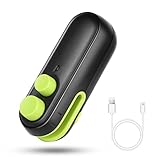 Vicloon Folienschweißgerät Mini,2 in 1Versiegelungsmaschine,Hand gehalten Bag Sealer mit Cutter, USB Aufladung,Tütenverschweißer mit Magnetfuß für Lebensmittellagerung-Schwarz