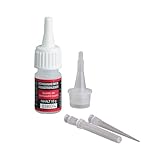 SCHWANHEIMER Industriekleber Set I – Praktische Zusammenstellung aus Industriekleber und Feindosier- und Tropfspitze – Geeignet für Plexigläser, Glassteine, Perlen, METALL etc. – 3-teilig – C345653