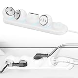 Steckdosenleiste mit 3 USB, Schalter und Stimmungslicht, Mehrfachsteckdose 3-Fach, 360° Drehbar Steckdosenadapter USB Steckdose Überspannungsschutz Verteilersteckdose für Zuhause Büro