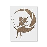 Fairy Moon Schablone – Bastelschablone für Airbrush, Malerei, Wandkunst, Dekoration, DIY-Vorlage, 7,5 mm, Mylar-Kunststoff, wiederverwendbar