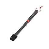 Weber Grillpinsel (40cm), ideal zum einpinseln mit Marinaden, oder zum Einölen des Grillguts, mit Silikonborsten, spülmaschinenfest für einfache Reinigung, mit Schlaufe zum Aufhängen - Schwarz (6319)