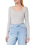 VERO MODA Damen Vmmaxi My Soft Long u-neck Noos' Langarmshirt, Grau (Light Grey Melange), M EU