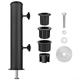 Schirmständer aus Edelstahl mit verstellbarer Passform, für windige Umgebungen im Freien (Eisen)