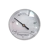 GALPADA Zeigerthermometer aus Edelstahl 304 Hochpräzises Temperaturmessgerät 0–100 °C für Sauna Wasserkocher und Heizungsanlagen