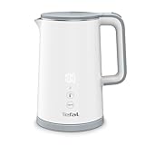Tefal KO6931 Sense Wasserkocher, 1,5 L Kapazität, Digitalanzeige, 5 Temperaturstufen, 360°-Sockel, Wasserstandsanzeige, herausnehmbarer Kalkfilter, 30 Minuten Warmhaltefunktio, 1800W, weiß