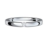 Amoonic Spannring Verlobungsring Zirkonia Stein INKL. LUXUSETUI + Silber 925 Ring Zirkonia wie Diamant 925er Heiratsantrag Liebesgeschenke Antrag Hochzeit Geschenke FF584SS925ZIFA54