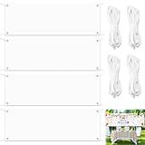 4 Sets Leeres Banner Weißes Banner Groß 180x60cm Banner Selbst Gestalten Banner Personalisiert mit Ösen und 10m Hängendem Seil für Geburtstag Jugendweihe Partyfeiern Outdoor Fahne Selbst Gestalten