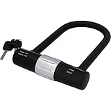 FISCHER Bügelschloss mit Halter, VdS geprüft, mit hochsicherem Spezialschließzylinder, Durchmesser 16 mm, schwarz, 19