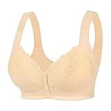 2025 - Damen-Unterwäsche mit Fester Körbchenschnalle vorne für ältere Menschen, Übergrößen-BH ohne Bügel, dünner Tank-Top-BH Bandeau Top (Beige, 95E)