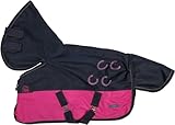 HKM Funny Horse Regendecke Pink/Dunkelblau 65