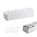 DoocliB Kabel Organizer Box,ohne Abdeckung,Datenkabel Organizer Weiß mit Verstellbaren Fächern,kabel aufbewahrungsbox mit 7 Kabelbindern für die Aufbewahrung auf dem Schreibtisch(1 stück)