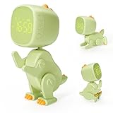 Keruhsci Wecker Kinder Jungen，Kinderwecker Jungen Wecker Digital Kinder Dinosaurier Wecker Jungen/Schlummer/Nachtlicht Timer/Dinosaurier Nachtlicht/6 Weckmusik Geeignet für Schulgeschenke