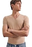 Seidensticker Herren Kurzarm Mit V-ausschnitt T-Shirt, Nude, L EU