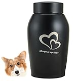 ZHYUAN Haustierurne aus Edelstahl,Urnen für Hunde und Katzen,Haustier-Gedenkurne,Gedenkurne,Tragbare Haustierurne,Tierurne aus Edelstahl,Geeignet für Hunde,Katzen und andere Kleintiere (Schwarz)