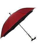 Klappende Regenschirme Anti -Slip -automatischer Sonnenschutz Gentleman Long Griff Regenschirm (Rojo)