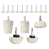 Violiica 15-teiliges Polier- und Polierpad-Set mit Stoff- und Wollrädern für Auto-Detailing und Metallschleifen, 6 mm und 3 mm Schäfte