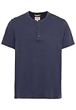 camel active Herren Kurzarm Henleyshirt aus Reiner Baumwolle Dunkelblau, menswear-3XL