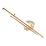 BRILONER - LED Deckenlampe mit warmweißem Licht, Eckprofile, LED Lampe, Deckenleuchte, Wohnzimmerlampe, Schlafzimmerlampe, Küchenlampe, Deckenbeleuchtung, Flurlampe, 98x16x7,5 cm, Coffee