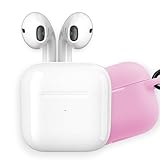 APM Bluetooth Kopfhörer, Kabellos, Ladecase, Drahtloser Kopfhörer, Stereo-Sound, Bluetooth Ohrhörer, Silikonhülle Pastellrosa, Bluetooth Headset, Kompatibel mit PC, Smartphone, Tablet, Weiß, 600332