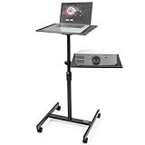 Duronic WPSLS2 Beamer- und Laptopständer | Bis 10 kg | Höhe bis 100 cm | Beamertisch neigbar bis (-) 10° | Projektionstisch rollbar | Gurt zur Beamer Befestigung | Laptop Präsentationstisch