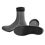 Thermo-Tauchsocken für Damen und Herren – 3 mm Neopren-Wassersportsocken mit rutschfester Sohle, langes Schlauch-Design für Schnorcheln/Schwimmen/Strandaktivitäten, grau, XL