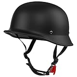 Smilfree Halbhelme Motorradhelm, Halbschalenhelm Mit ECE Genehmigt Brain-Cap Halbschale Roller-Helm Scooter-Helm Chopper Helm Jet-Helm Moped Helm Retro FüR Erwachsene Herren Damen 55cm~62cm