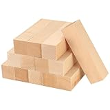 qxayxa Schnitzholz, 13 Stk Lindenholz Holzblöcke zum Schnitzen, Unbehandelt Schnitzblock Holz zum Basteln, Natürliche Holzstücke Balsaholz Blöcke für Handwerk DIY Kinder Erwachsene, 10x2.5x2.5 cm