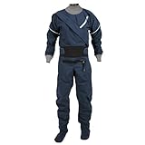 Trockenanzüge für Männer im Kaltwasser-Kajakfahren, 3-lagiger, wasserdichter Stoff, Kajak-Trockenanzug mit Latex an Hals und Handgelenk, Schnorcheln, Neopren-Tauchen/Reißverschluss